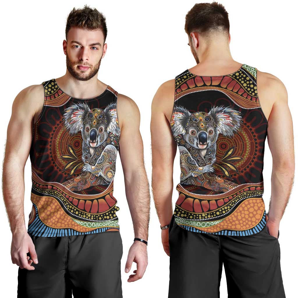 Indigenous Koala Australia Men Tank Top Australian Aboriginal Art Proud