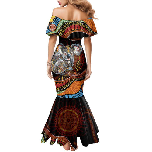 Indigenous Koala Australia Mermaid Dress Australian Aboriginal Art Proud