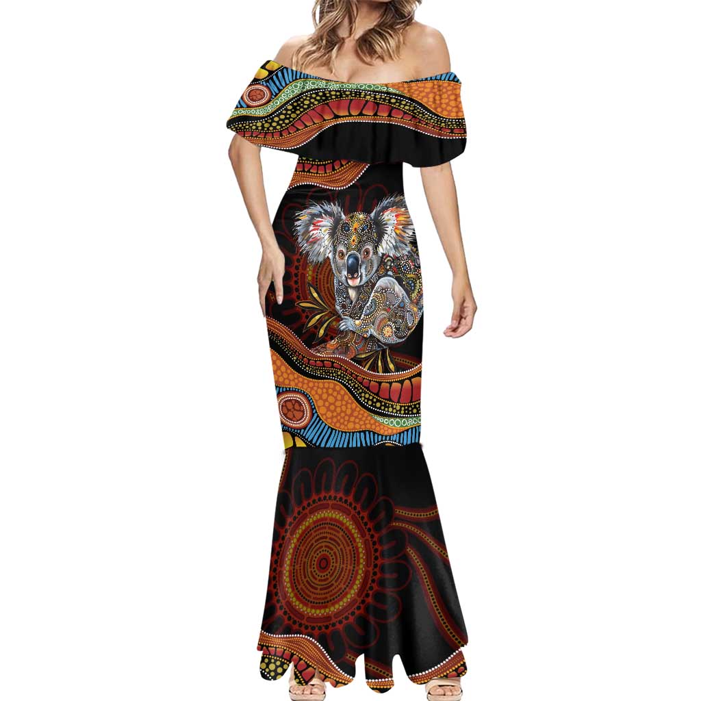 Indigenous Koala Australia Mermaid Dress Australian Aboriginal Art Proud