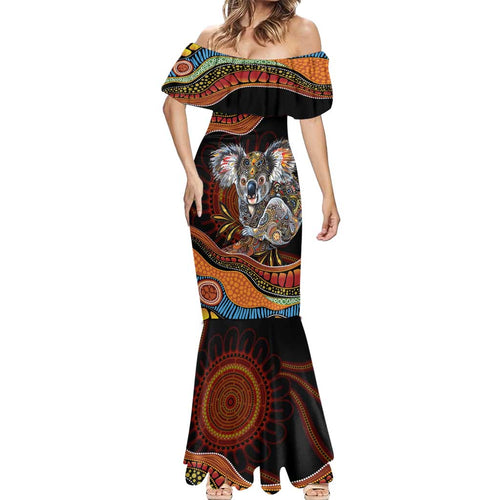Indigenous Koala Australia Mermaid Dress Australian Aboriginal Art Proud