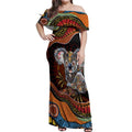 Indigenous Koala Australia Off Shoulder Maxi Dress Australian Aboriginal Art Proud