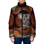 Indigenous Koala Australia Padded Jacket Australian Aboriginal Art Proud