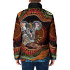 Indigenous Koala Australia Padded Jacket Australian Aboriginal Art Proud