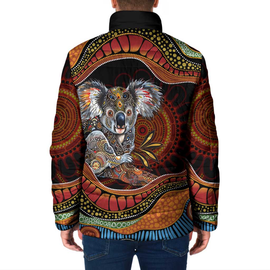 Indigenous Koala Australia Padded Jacket Australian Aboriginal Art Proud