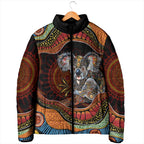Indigenous Koala Australia Padded Jacket Australian Aboriginal Art Proud