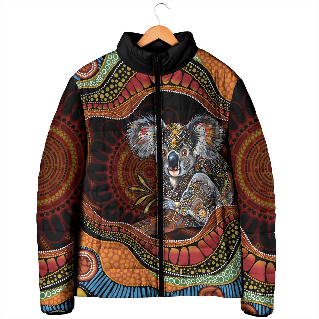 Indigenous Koala Australia Padded Jacket Australian Aboriginal Art Proud