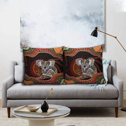 Indigenous Koala Australia Pillow Cover Australian Aboriginal Art Proud