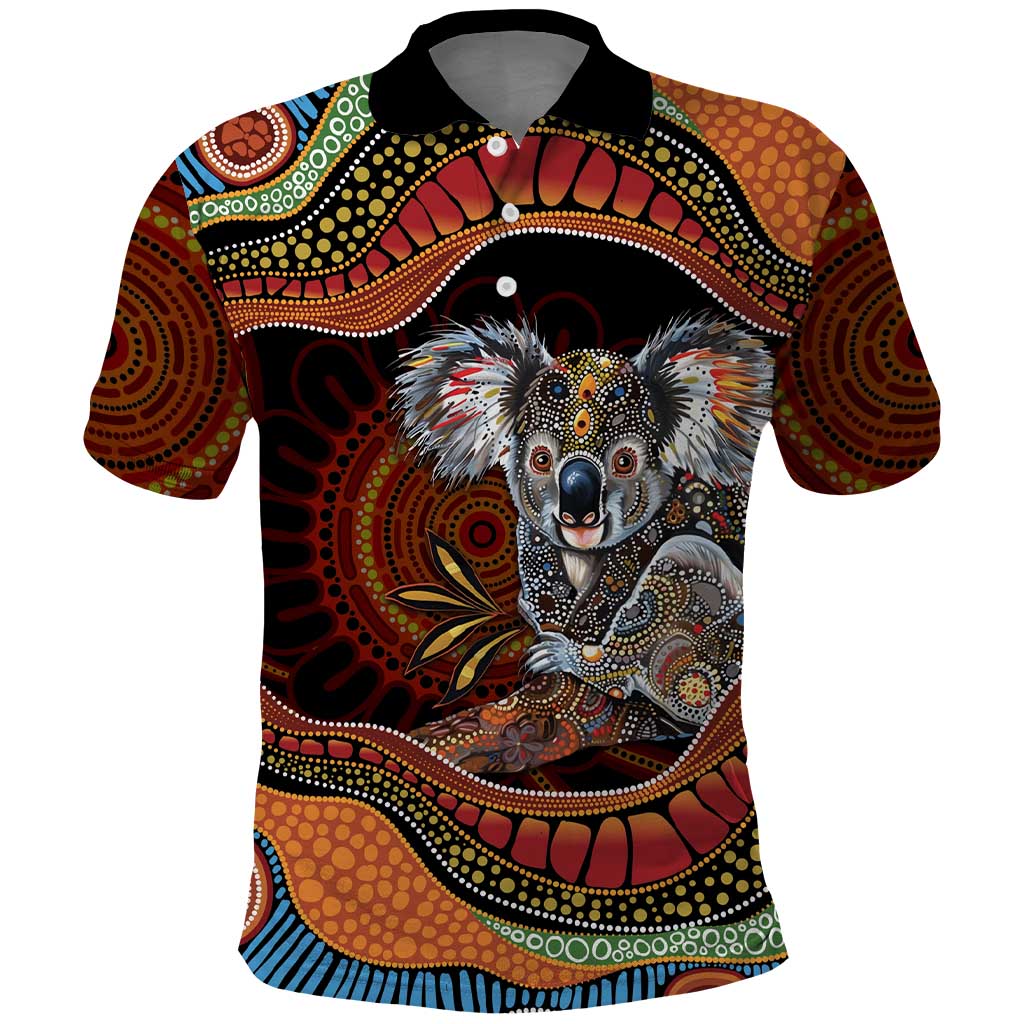 Indigenous Koala Australia Polo Shirt Australian Aboriginal Art Proud