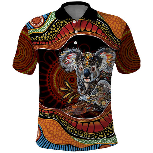 Indigenous Koala Australia Polo Shirt Australian Aboriginal Art Proud