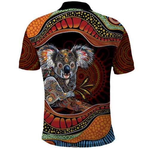 Indigenous Koala Australia Polo Shirt Australian Aboriginal Art Proud