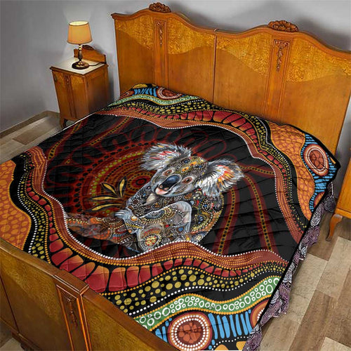 Indigenous Koala Australia Quilt Australian Aboriginal Art Proud