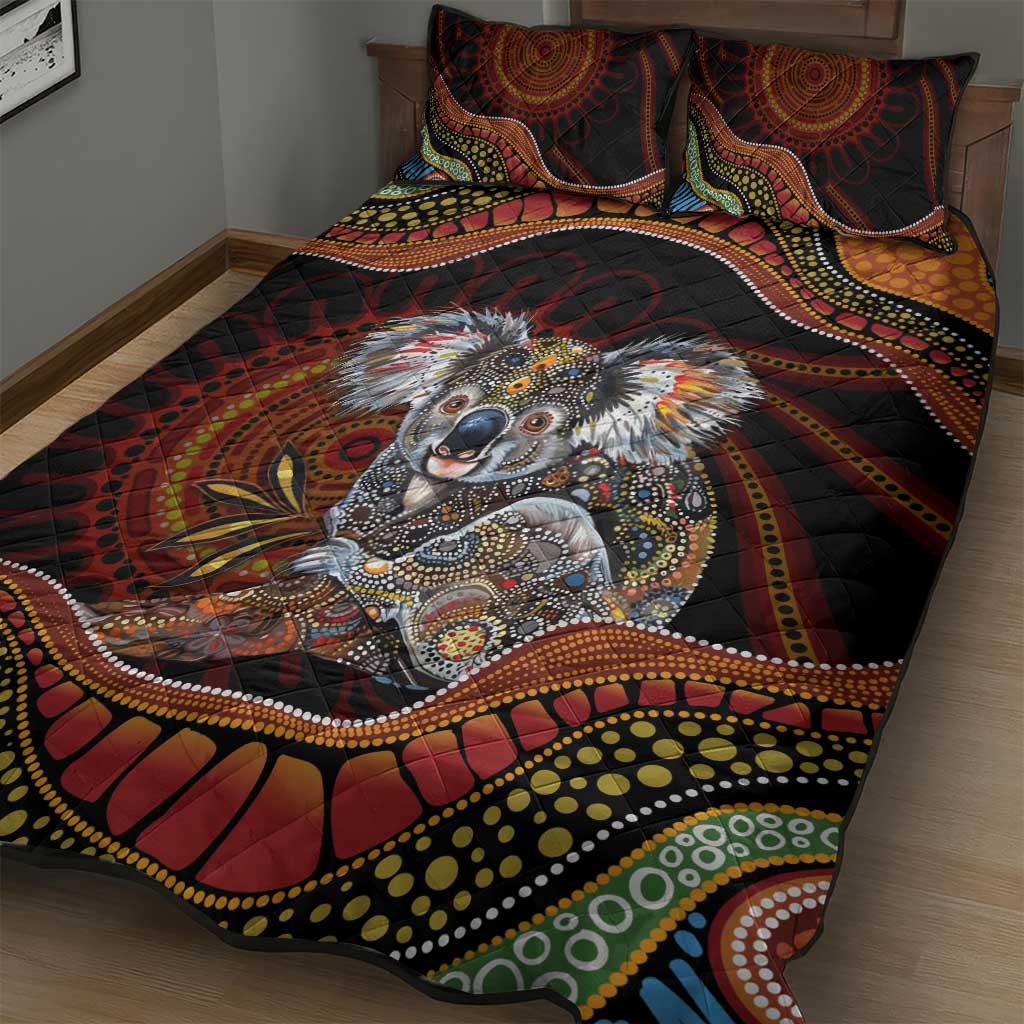 Indigenous Koala Australia Quilt Bed Set Australian Aboriginal Art Proud