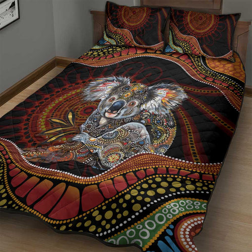 Indigenous Koala Australia Quilt Bed Set Australian Aboriginal Art Proud