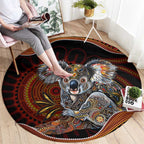 Indigenous Koala Australia Round Carpet Australian Aboriginal Art Proud