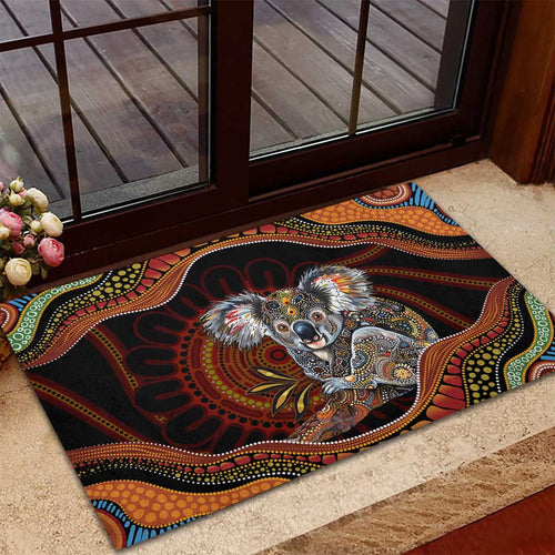 Indigenous Koala Australia Rubber Doormat Australian Aboriginal Art Proud