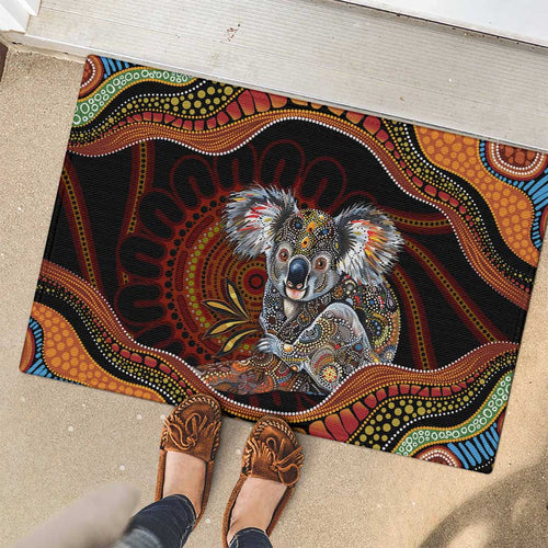 Indigenous Koala Australia Rubber Doormat Australian Aboriginal Art Proud