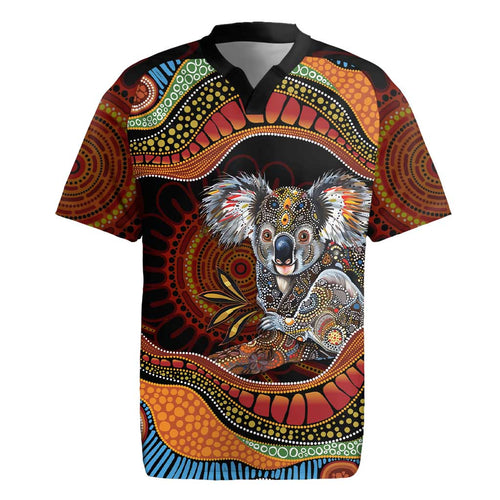 Indigenous Koala Australia Rugby Jersey Australian Aboriginal Art Proud
