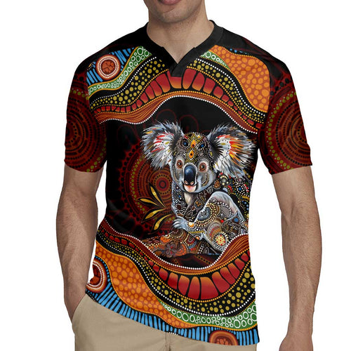 Indigenous Koala Australia Rugby Jersey Australian Aboriginal Art Proud