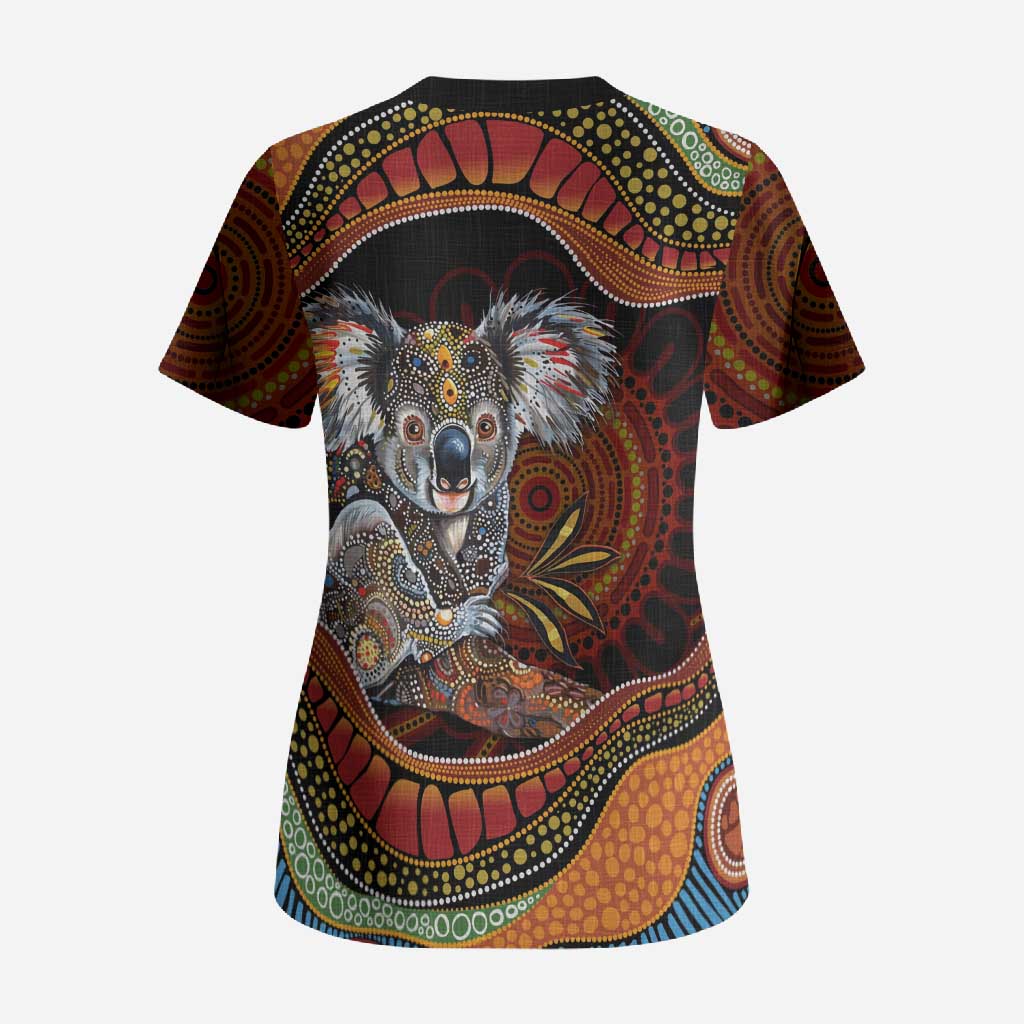 Indigenous Koala Australia Scrub Top Australian Aboriginal Art Proud