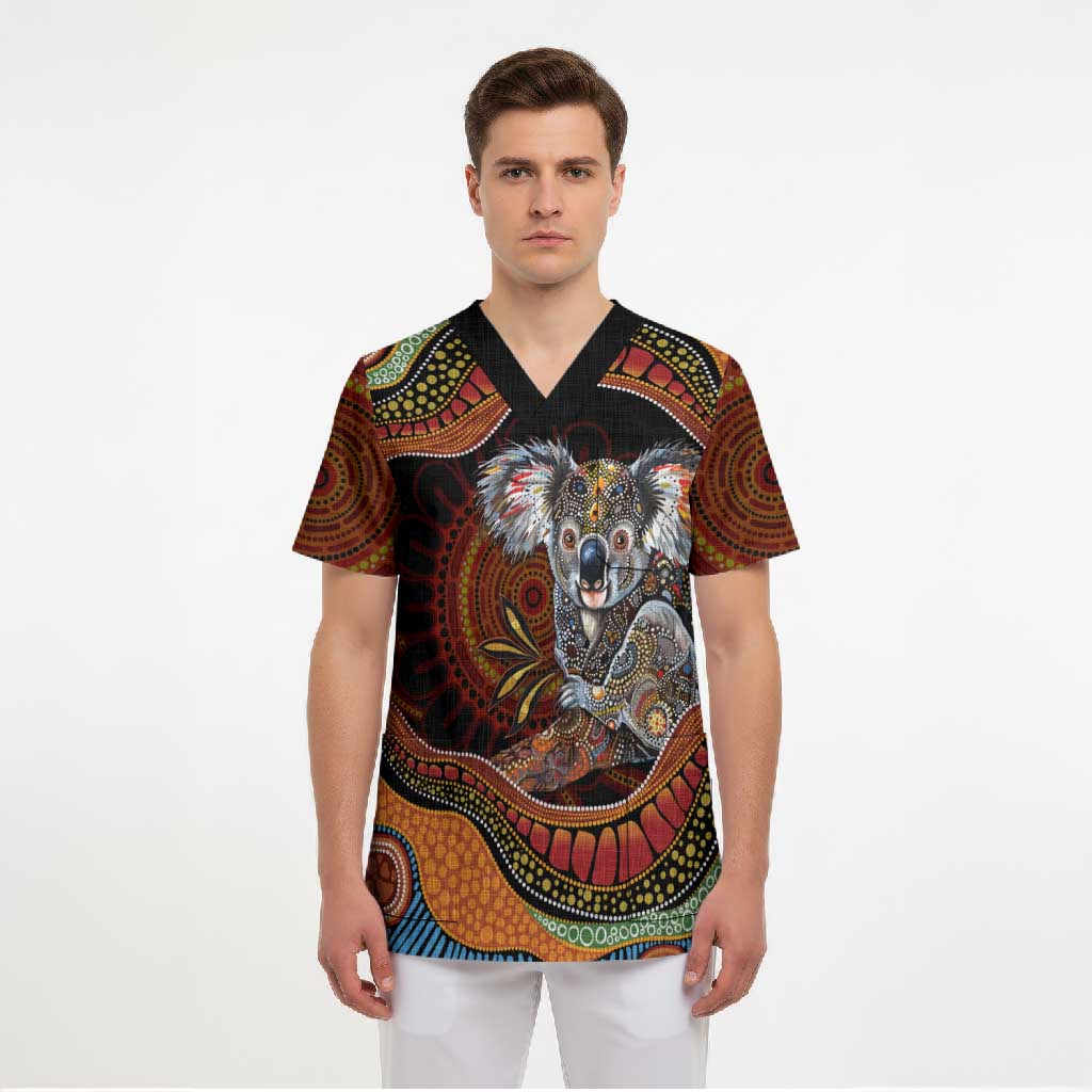 Indigenous Koala Australia Scrub Top Australian Aboriginal Art Proud