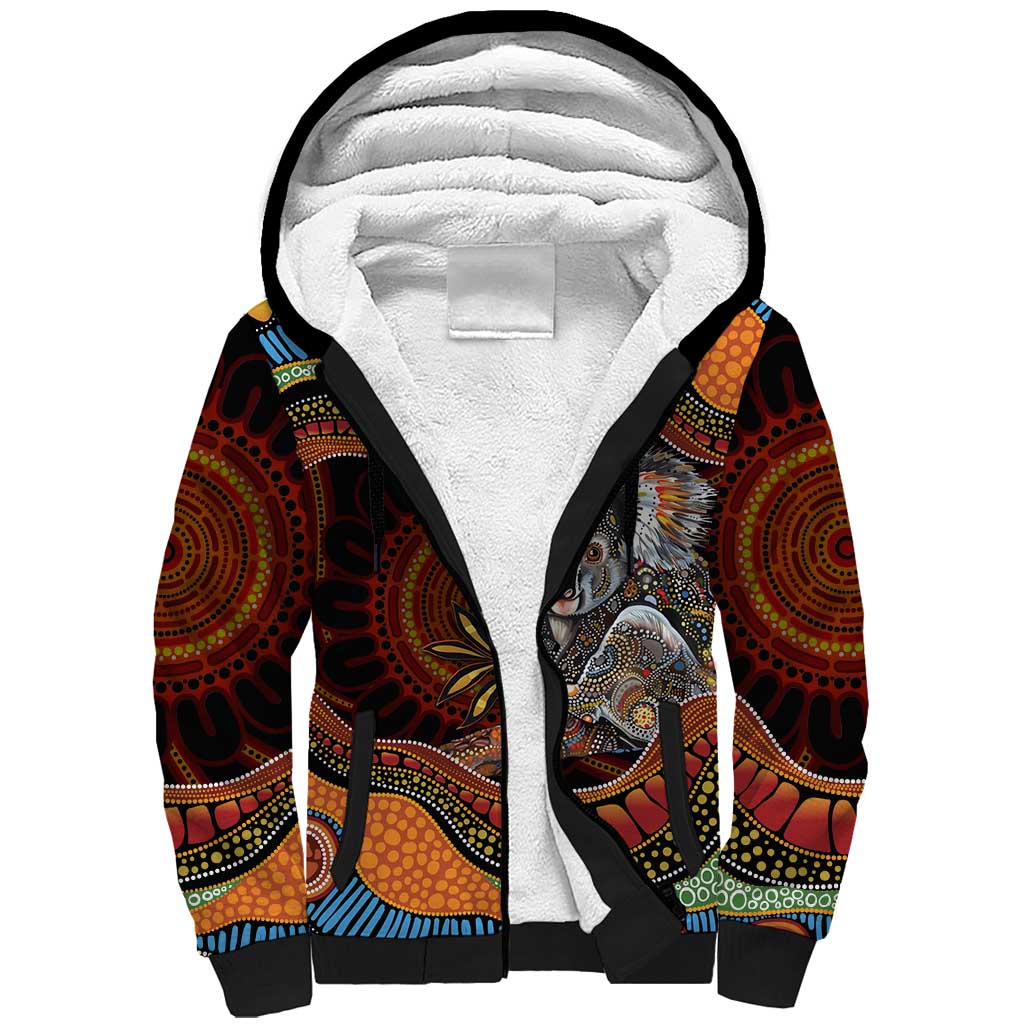 Indigenous Koala Australia Sherpa Hoodie Australian Aboriginal Art Proud