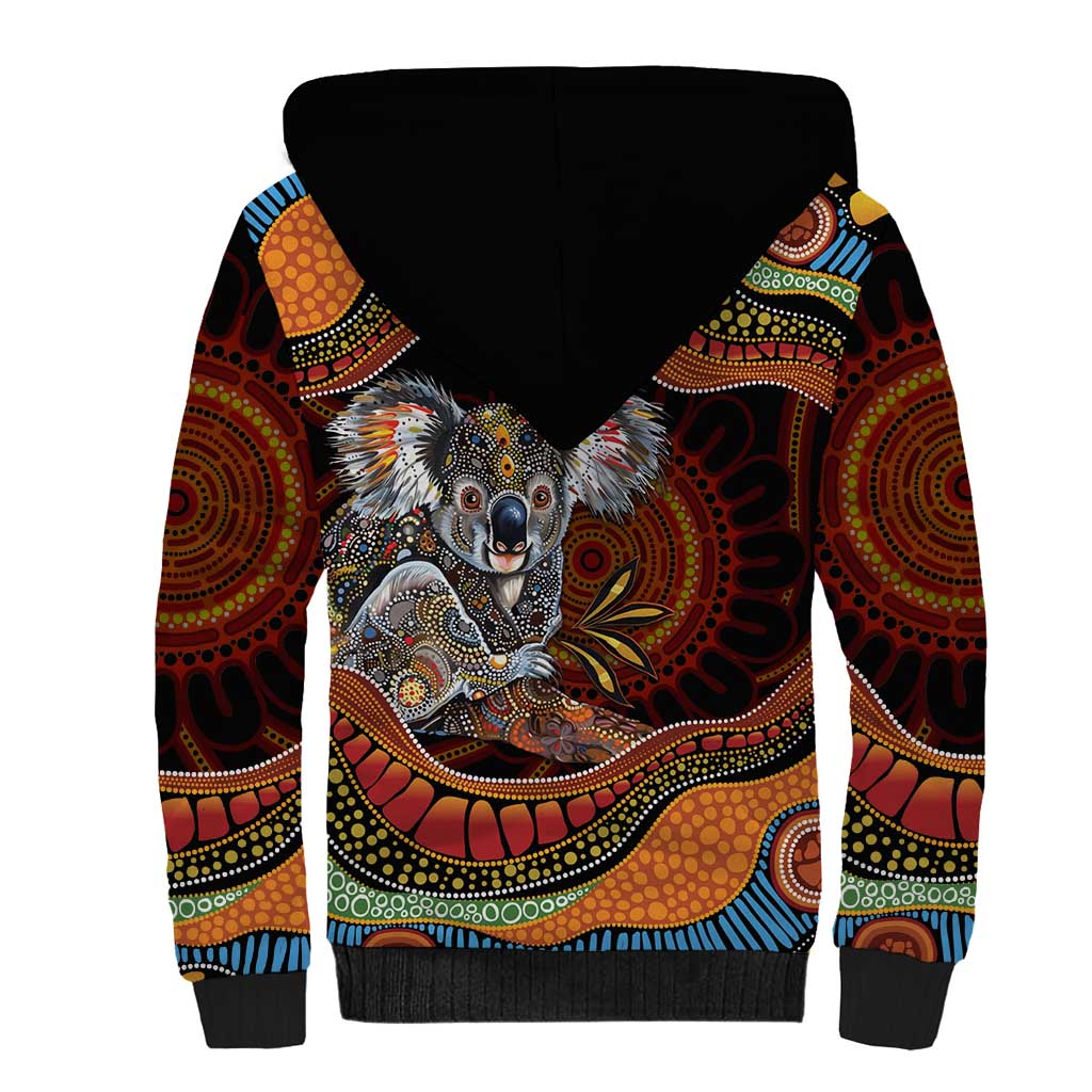 Indigenous Koala Australia Sherpa Hoodie Australian Aboriginal Art Proud