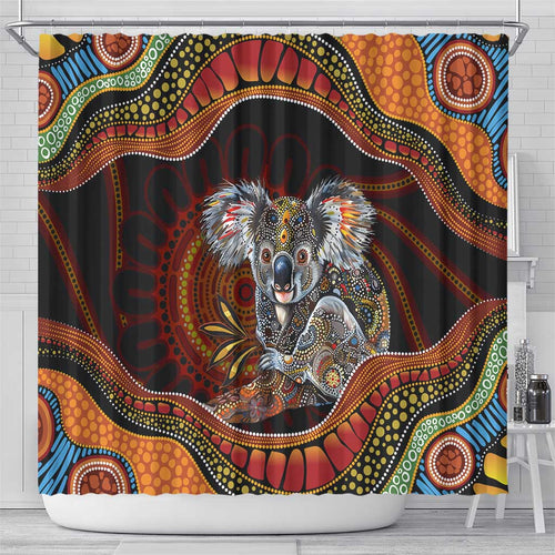 Indigenous Koala Australia Shower Curtain Australian Aboriginal Art Proud