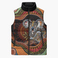 Indigenous Koala Australia Sleeveless Puffer Jacket Australian Aboriginal Art Proud