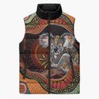 Indigenous Koala Australia Sleeveless Puffer Jacket Australian Aboriginal Art Proud
