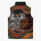 Indigenous Koala Australia Sleeveless Puffer Jacket Australian Aboriginal Art Proud