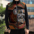 Indigenous Koala Australia Sleeveless Puffer Jacket Australian Aboriginal Art Proud