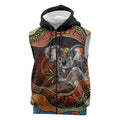 Indigenous Koala Australia Sleeveless Zip Hoodie Australian Aboriginal Art Proud
