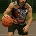 Indigenous Koala Australia Sleeveless Zip Hoodie Australian Aboriginal Art Proud