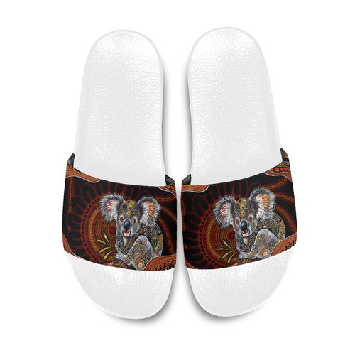 Indigenous Koala Australia Slide Sandals Australian Aboriginal Art Proud