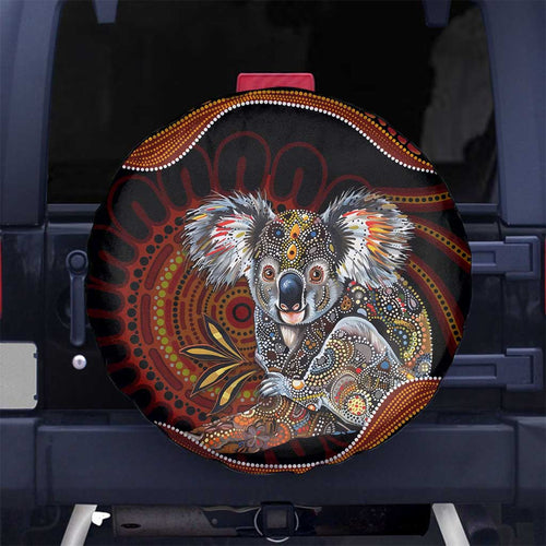 Indigenous Koala Australia Spare Tire Cover Australian Aboriginal Art Proud