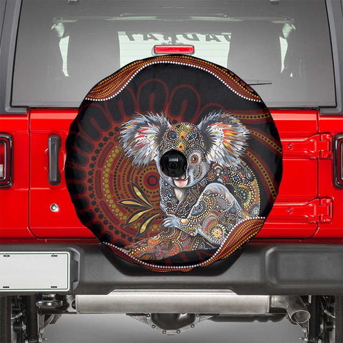 Indigenous Koala Australia Spare Tire Cover Australian Aboriginal Art Proud