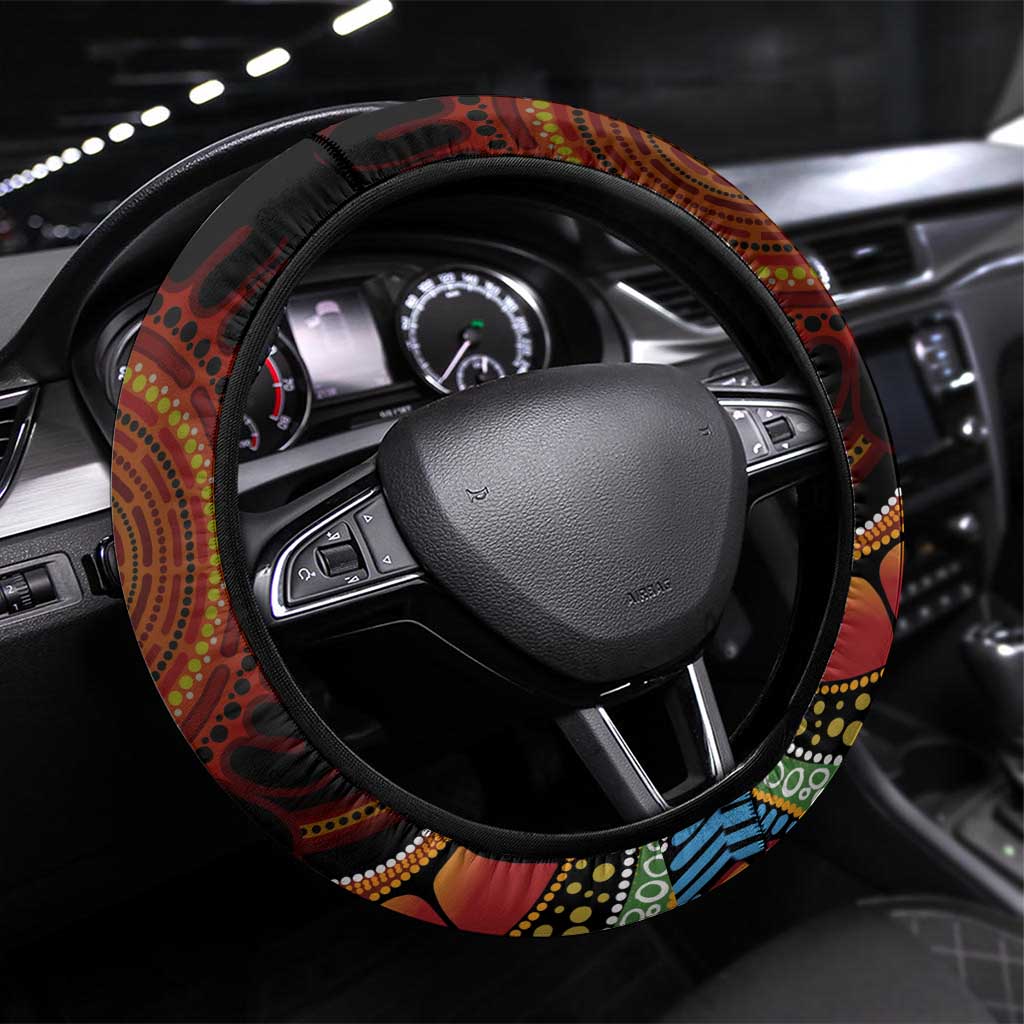 Indigenous Koala Australia Steering Wheel Cover Australian Aboriginal Art Proud