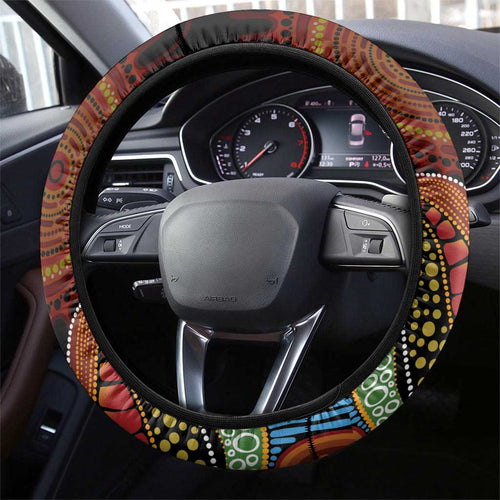 Indigenous Koala Australia Steering Wheel Cover Australian Aboriginal Art Proud