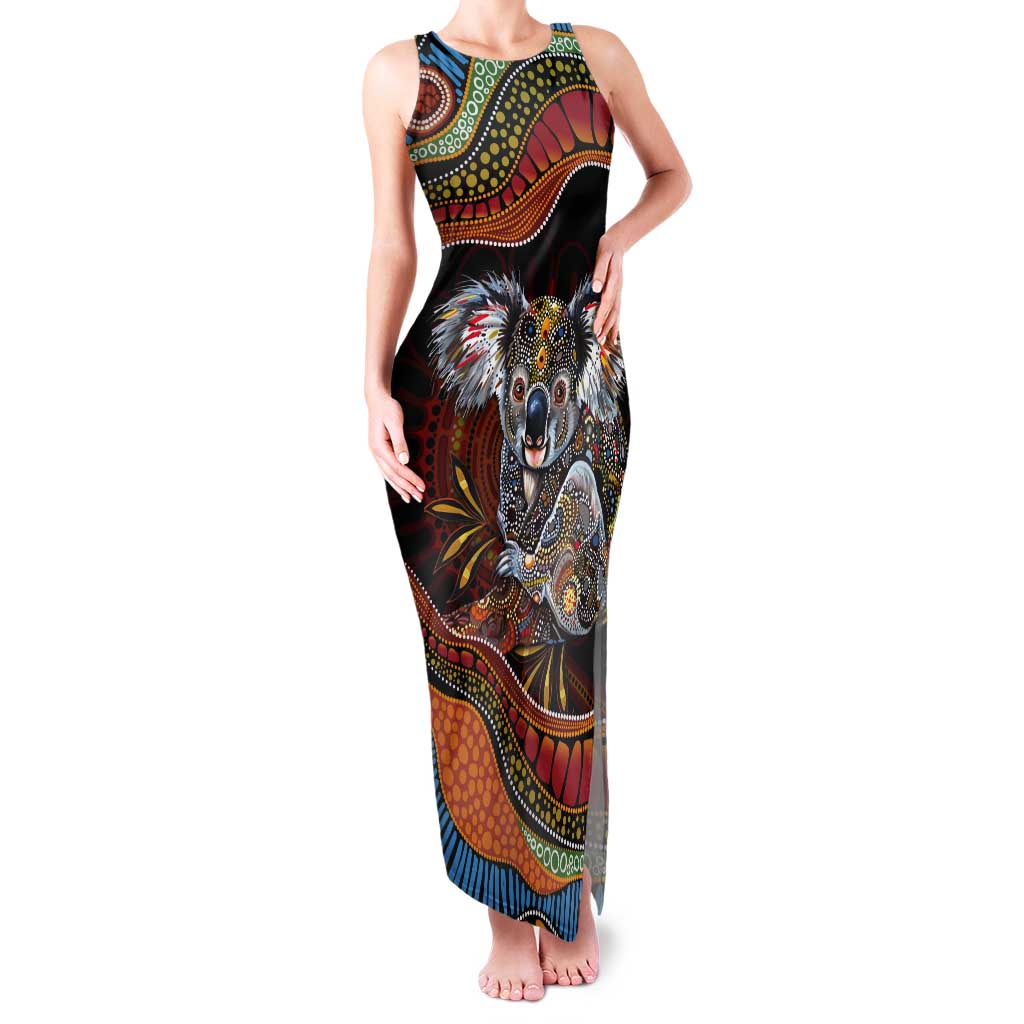Indigenous Koala Australia Tank Maxi Dress Australian Aboriginal Art Proud