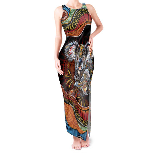 Indigenous Koala Australia Tank Maxi Dress Australian Aboriginal Art Proud