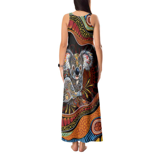 Indigenous Koala Australia Tank Maxi Dress Australian Aboriginal Art Proud