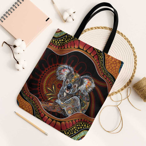 Indigenous Koala Australia Tote Bag Australian Aboriginal Art Proud