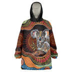 Indigenous Koala Australia Wearable Blanket Hoodie Australian Aboriginal Art Proud