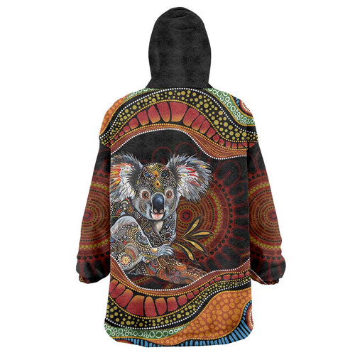Indigenous Koala Australia Wearable Blanket Hoodie Australian Aboriginal Art Proud