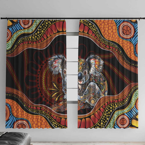 Indigenous Koala Australia Window Curtain Australian Aboriginal Art Proud
