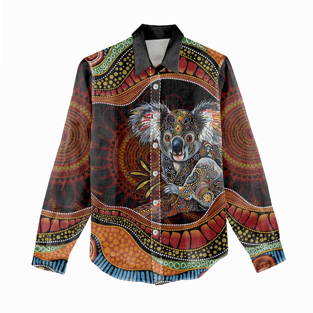 Indigenous Koala Australia Women Casual Shirt Australian Aboriginal Art Proud