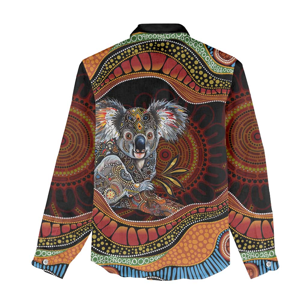 Indigenous Koala Australia Women Casual Shirt Australian Aboriginal Art Proud