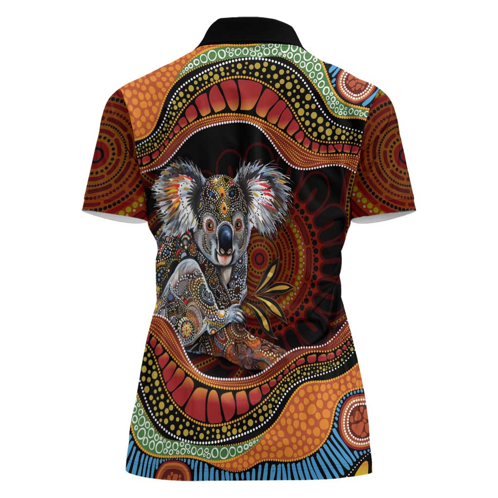 Indigenous Koala Australia Women Polo Shirt Australian Aboriginal Art Proud