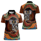 Indigenous Koala Australia Women Polo Shirt Australian Aboriginal Art Proud