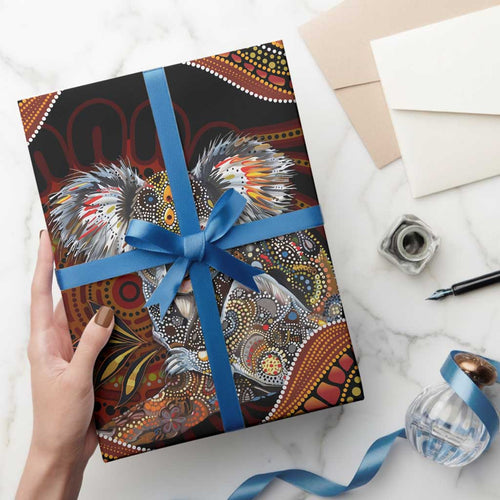 Indigenous Koala Australia Wrapping Paper Australian Aboriginal Art Proud